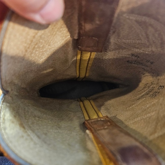 Mens Brown Leather Cowboy Western Boots Riding Pull On Round Toe size‎ 8EE - Picture 12 of 14